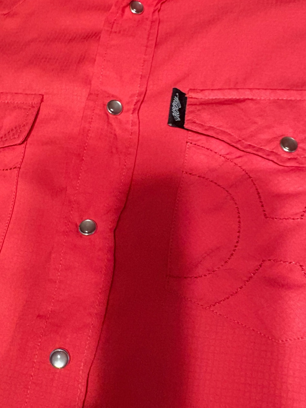 Hooey Men's Short-Sleeve Button-Down Shirt in Red-Size Small - Picture 5 of 12